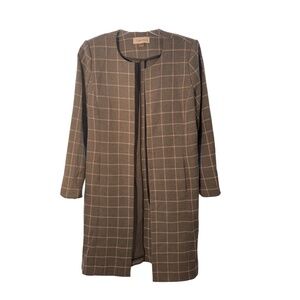 Calvin Klein Plaid Duster Jacket | Minimalist Workwear | Size 10
